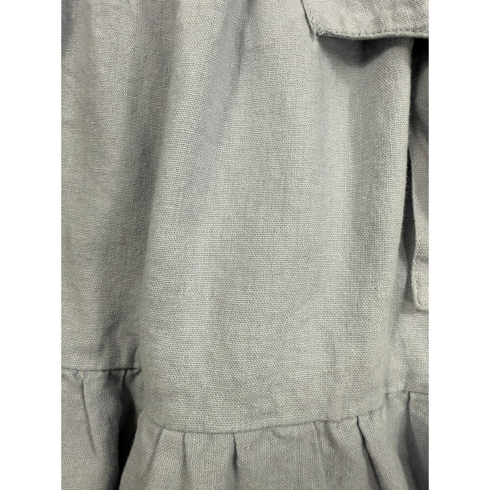 Nicole Miller Linen Blend One Shoulder Ruffle Chambray Midi Dress Size M - Picture 6 of 9